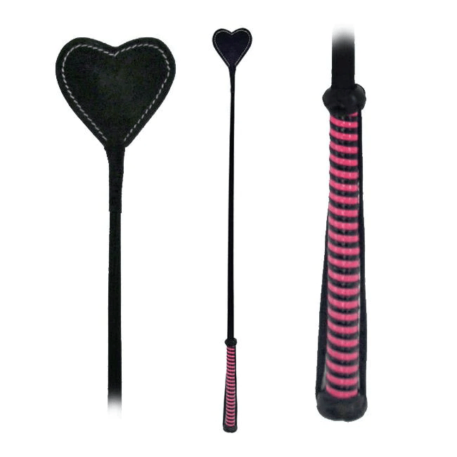 Fetissimo Other Pink Riding Crop Heart Shaped Vegan Friendly Pink