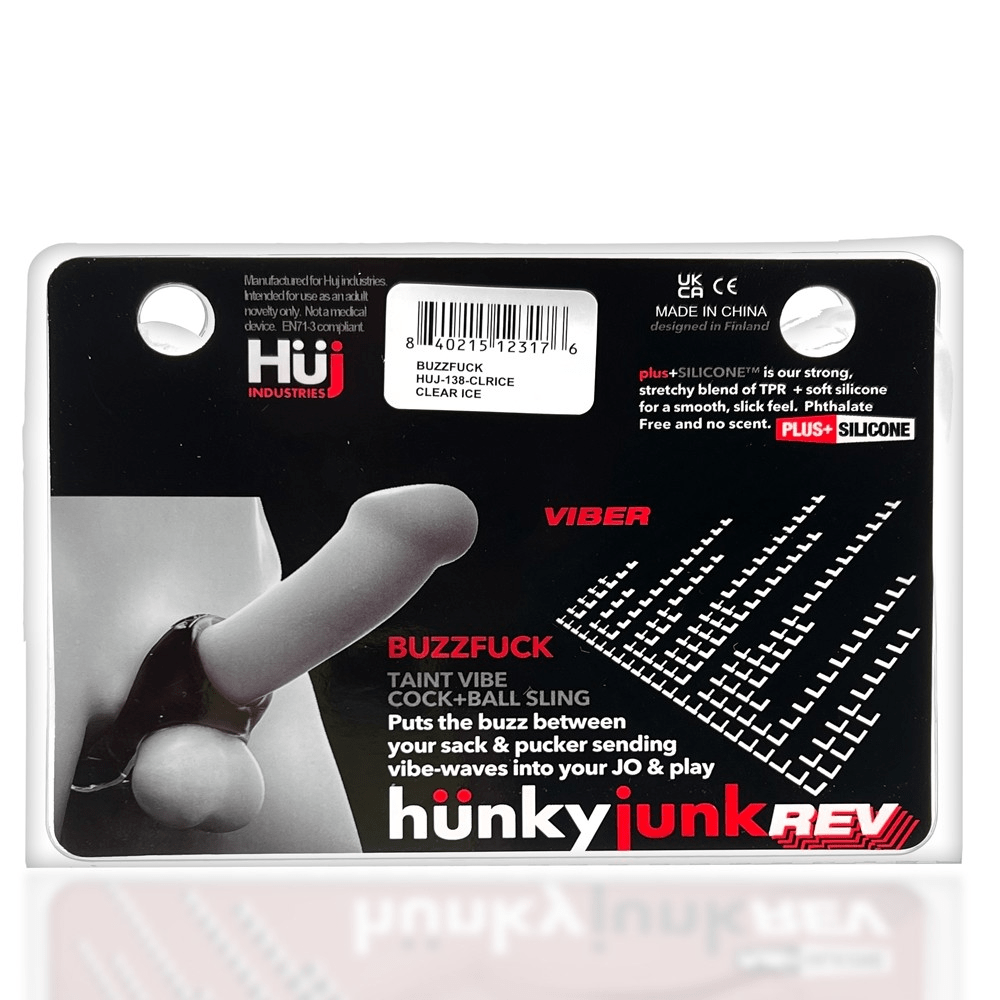 Hunkyjunk For Him BUZZFUCK, sling with taint vibe, CLEAR ICE