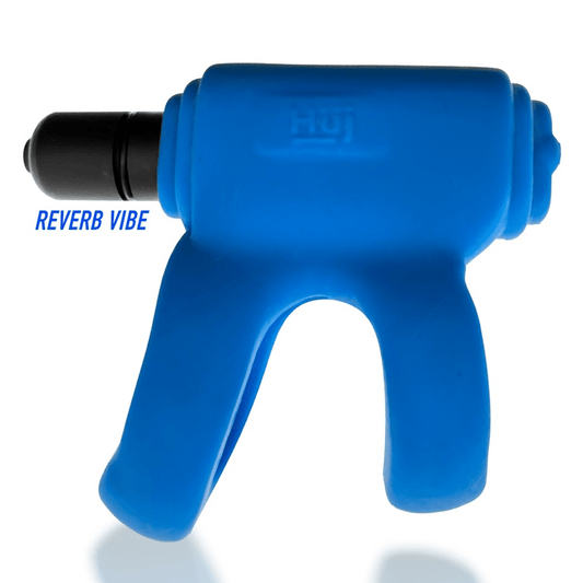 Hunkyjunk For Him REVHAMMER, shaft vibe ring, TEAL ICE w/ Black Vibe