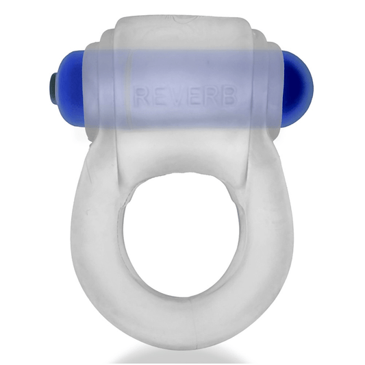 Hunkyjunk For Him REVRING, ring with vibe, CLEAR ICE w/ Blue Vibe