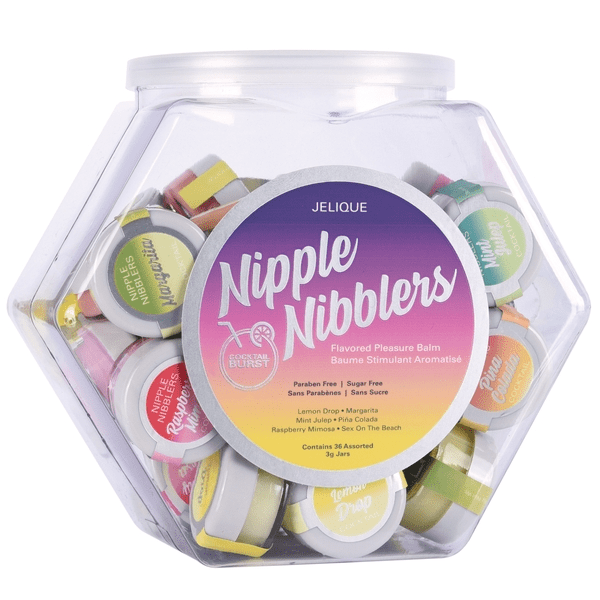 Jelique Lubes NIPPLE NIBBLERS Cocktail Pleasure Balm Assorted 3g Bowl of 36