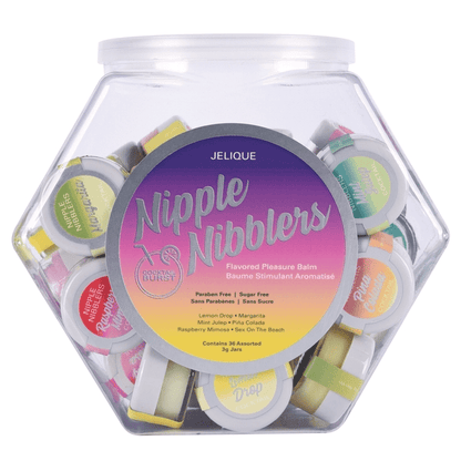 Jelique Lubes NIPPLE NIBBLERS Cocktail Pleasure Balm Assorted 3g Bowl of 36