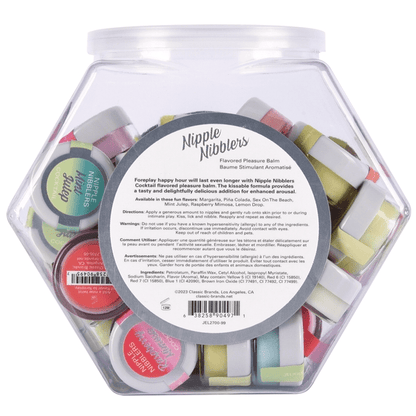 Jelique Lubes NIPPLE NIBBLERS Cocktail Pleasure Balm Assorted 3g Bowl of 36