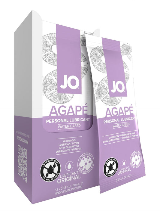 JO Lubricants Lubes JO Agape Lubricant Foil Display Box 12 x 10mL