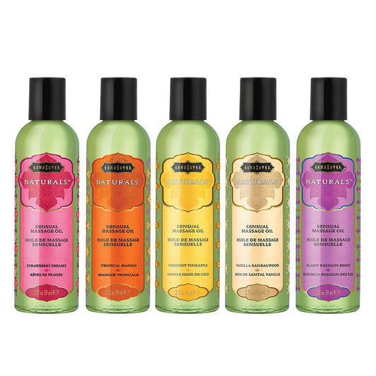 Kama Sutra Lubes Display - Naturals Massage Oil Prepack