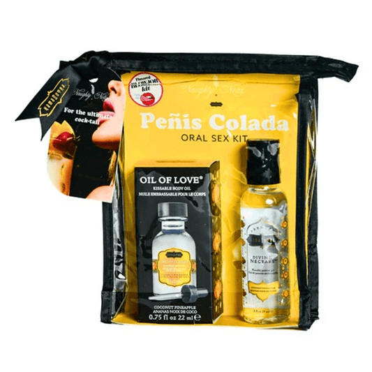 Kama Sutra Lubes ORAL SEX COCKTAIL KIT - Penis Colada (Coconut Pineapple) 2oz Divine Nectar / .75oz Oil of Love
