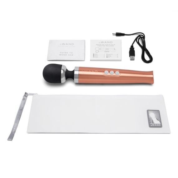 LE Wand Vibrators Die Cast Rechargeable Vibrating Massager - Rose Gold
