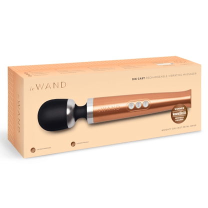 LE Wand Vibrators Die Cast Rechargeable Vibrating Massager - Rose Gold