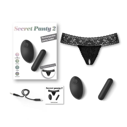 LOVE TO LOVE Vibrators SECRET PANTY 2 - BLACK ONYX