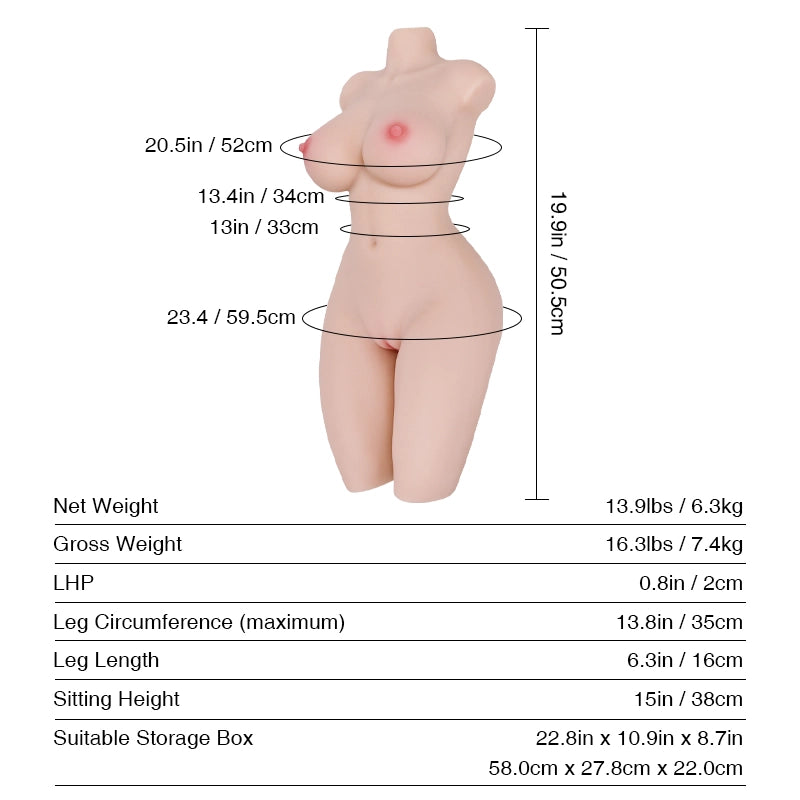 Miki 58cm Fair Torso Sex Doll - Tantaly (CA Stock)