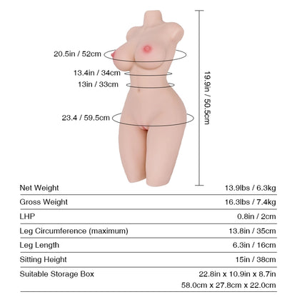 Miki 58cm Fair Torso Sex Doll - Tantaly (CA Stock)