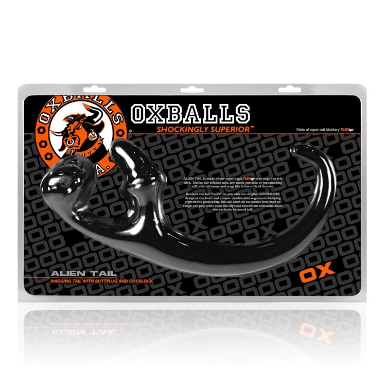 OXBALLS Anal Toys ALIEN TAIL, butt plug + sling, BLACK