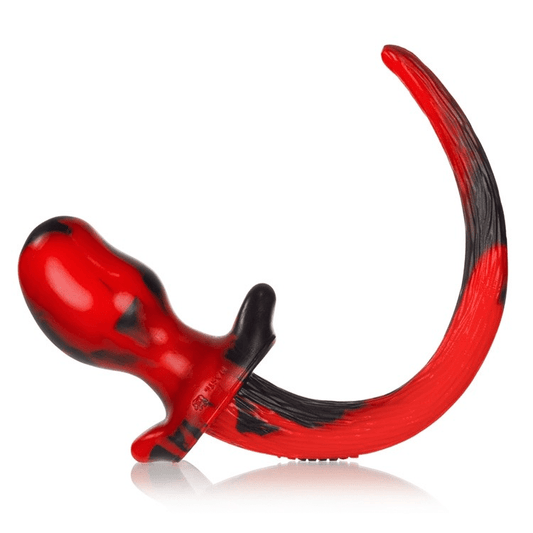 OXBALLS Anal Toys BEAGLE, puppy tail buttplug, RED SWIRL, Medium