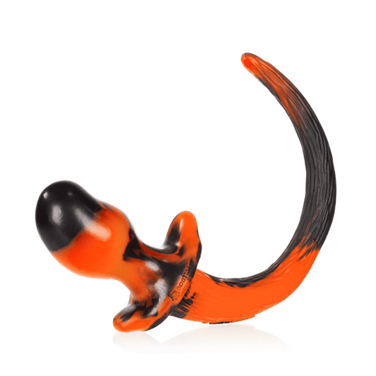 OXBALLS Anal Toys BULLDOG, puppy tail buttplug, ORANGE SWIRL, Large