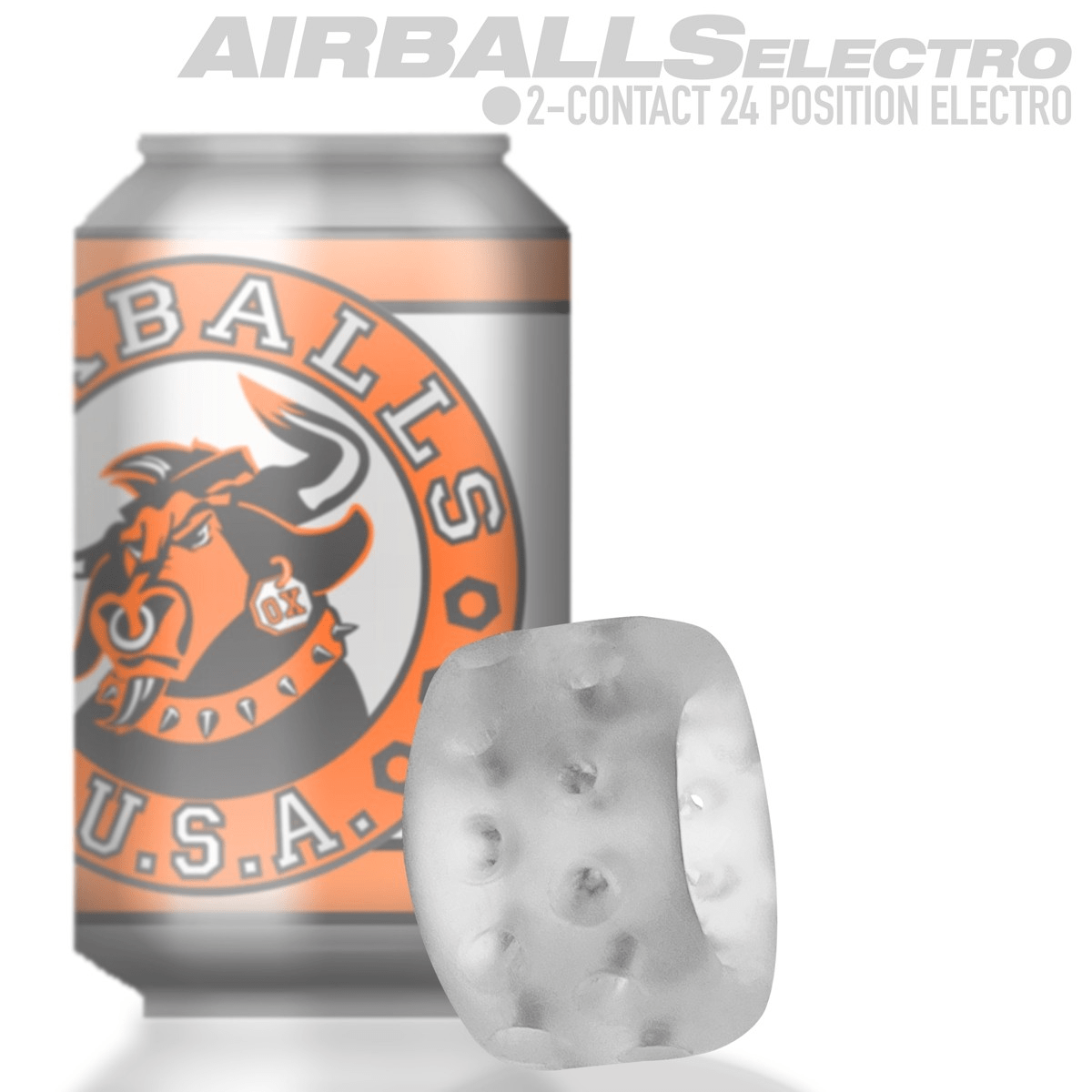 OXBALLS For Him AIRBALLS, air-lite ballstretcher, CLEAR ICE