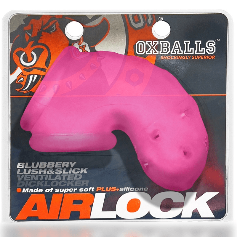 OXBALLS For Him AIRLOCK, air-lite vented chastity, PINK ICE