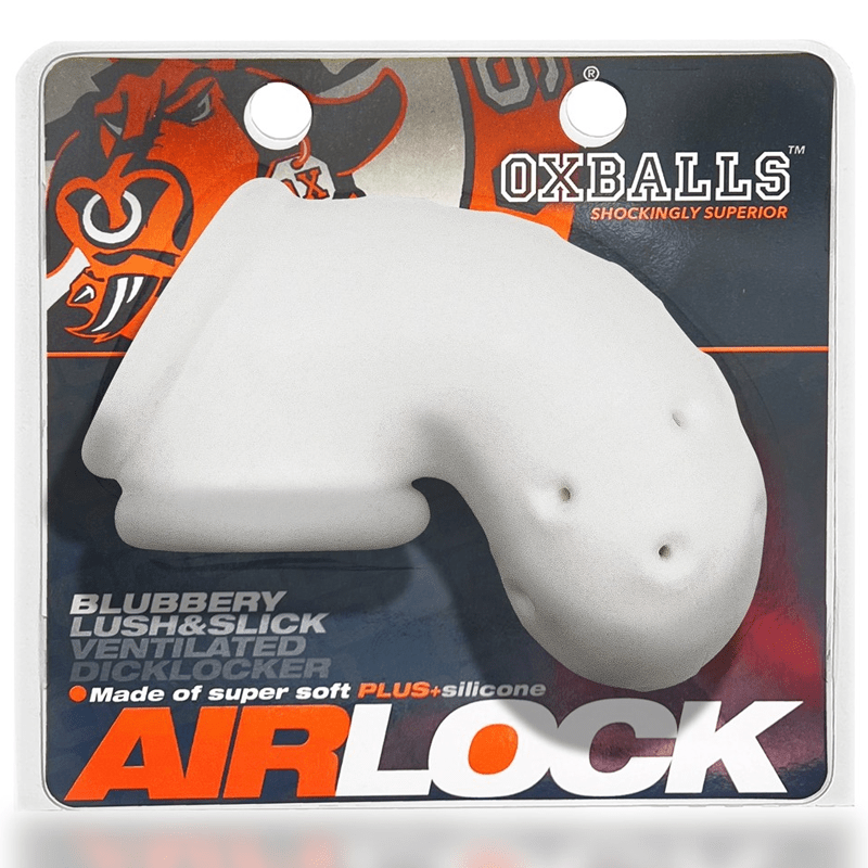 OXBALLS For Him AIRLOCK, air-lite vented chastity, WHITE ICE