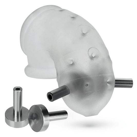 OXBALLS For Him AIRLOCK ELECTRO, air-lite vented chastity, CLEAR ICE