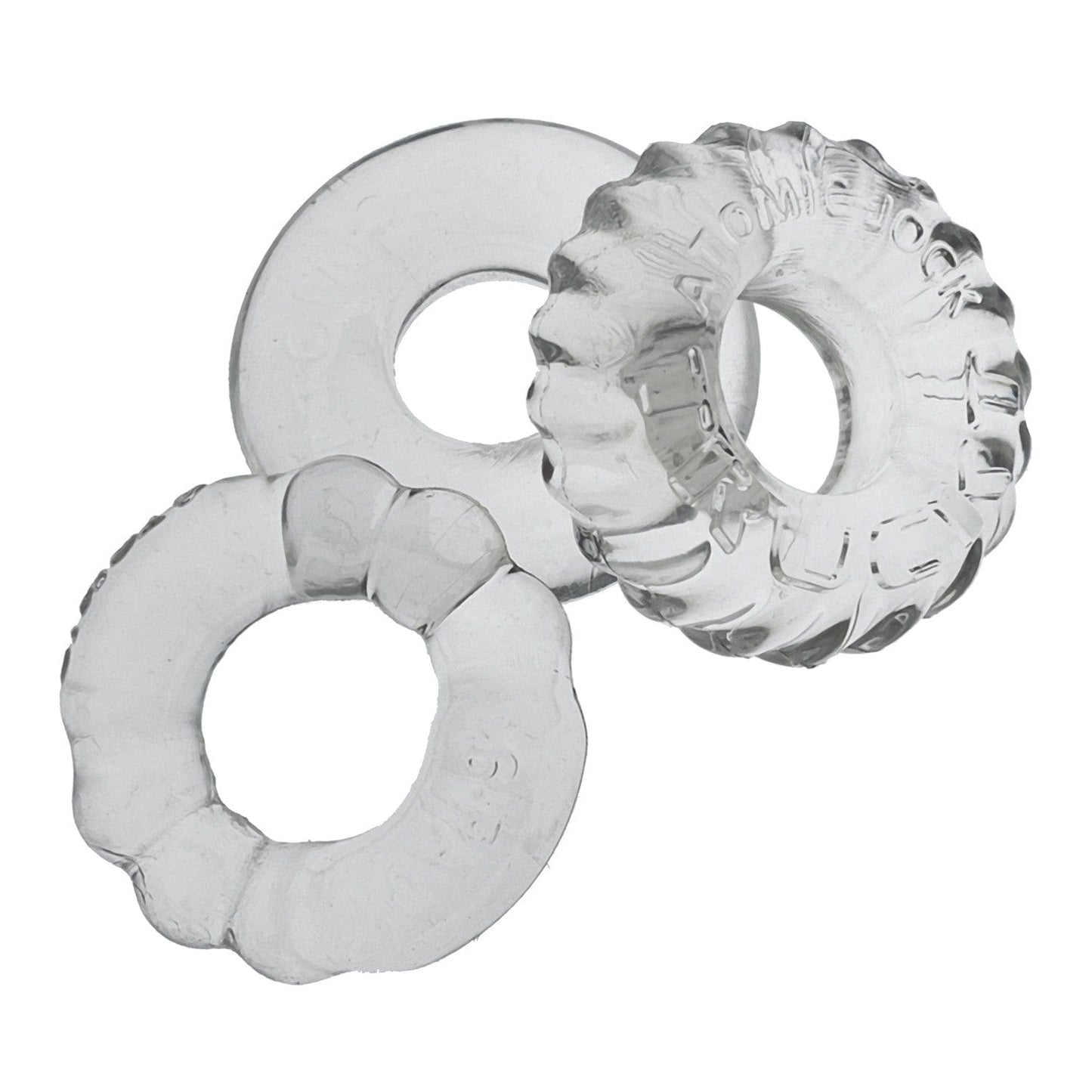 OXBALLS For Him BONEMAKER 3-pack boner cockring kit - CLEAR