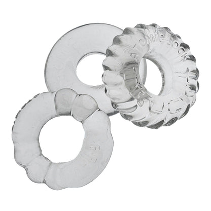 OXBALLS For Him BONEMAKER 3-pack boner cockring kit - CLEAR