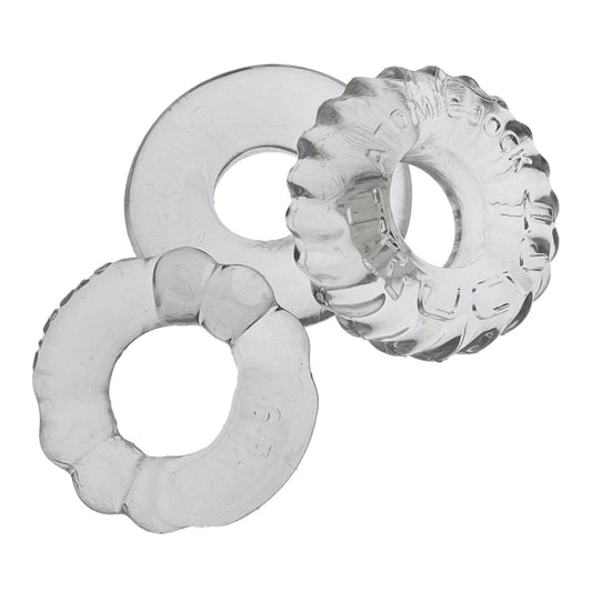 OXBALLS For Him BONEMAKER 3-pack boner cockring kit - CLEAR