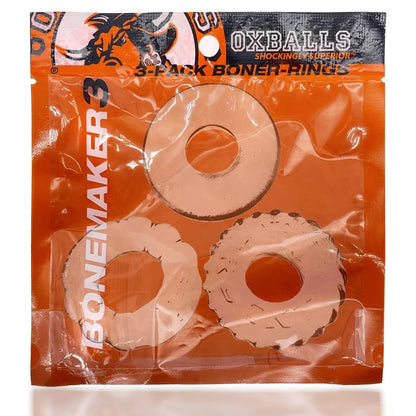 OXBALLS For Him BONEMAKER 3-pack boner cockring kit - CLEAR