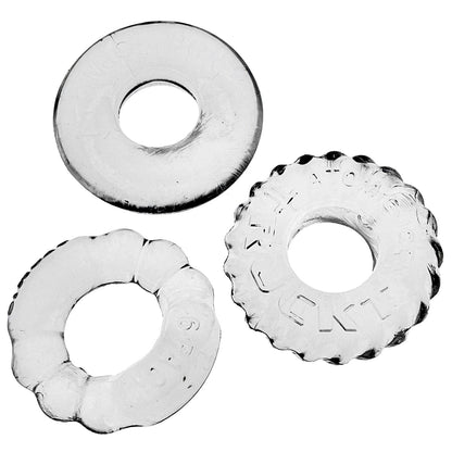 OXBALLS For Him BONEMAKER 3-pack boner cockring kit - CLEAR
