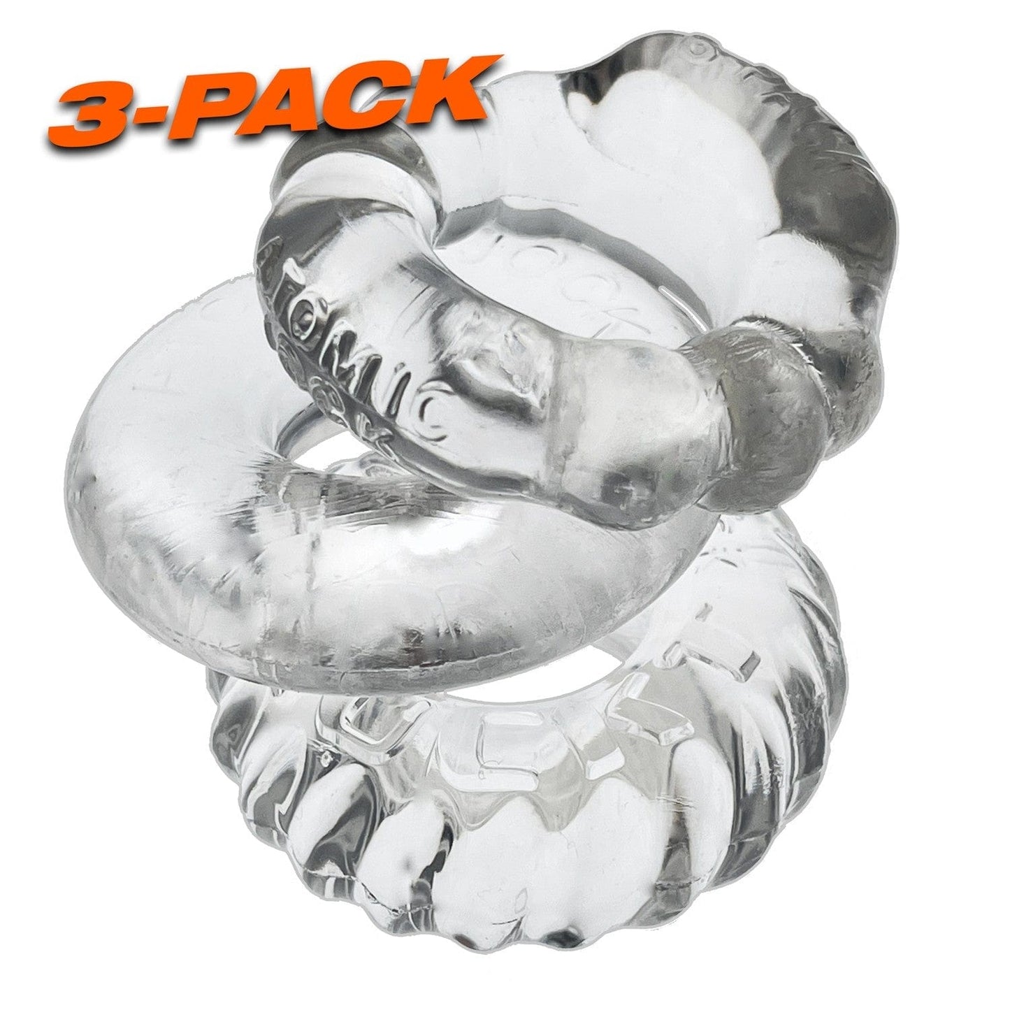 OXBALLS For Him BONEMAKER 3-pack boner cockring kit - CLEAR