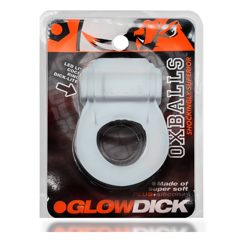 OXBALLS For Him GLOWDICK, cockring with LED, CLEAR ICE