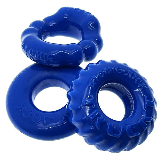 OXBALLS For Him Oxballs BONEMAKER 3-pack boner cockring kit - POOL BLUE