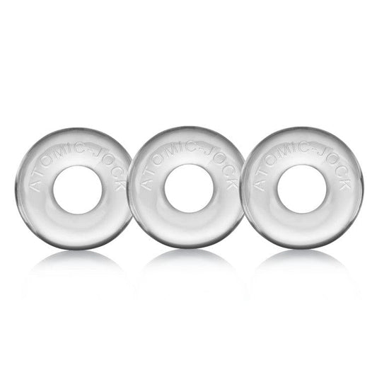 OXBALLS For Him RINGER, 3-pack of DO-NUT-1 - CLEAR