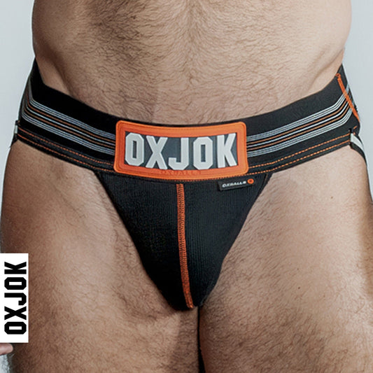 OXBALLS For Him SLINGJOCK, upthrust slider-strap jock, BLACK IRON, X-LARGE