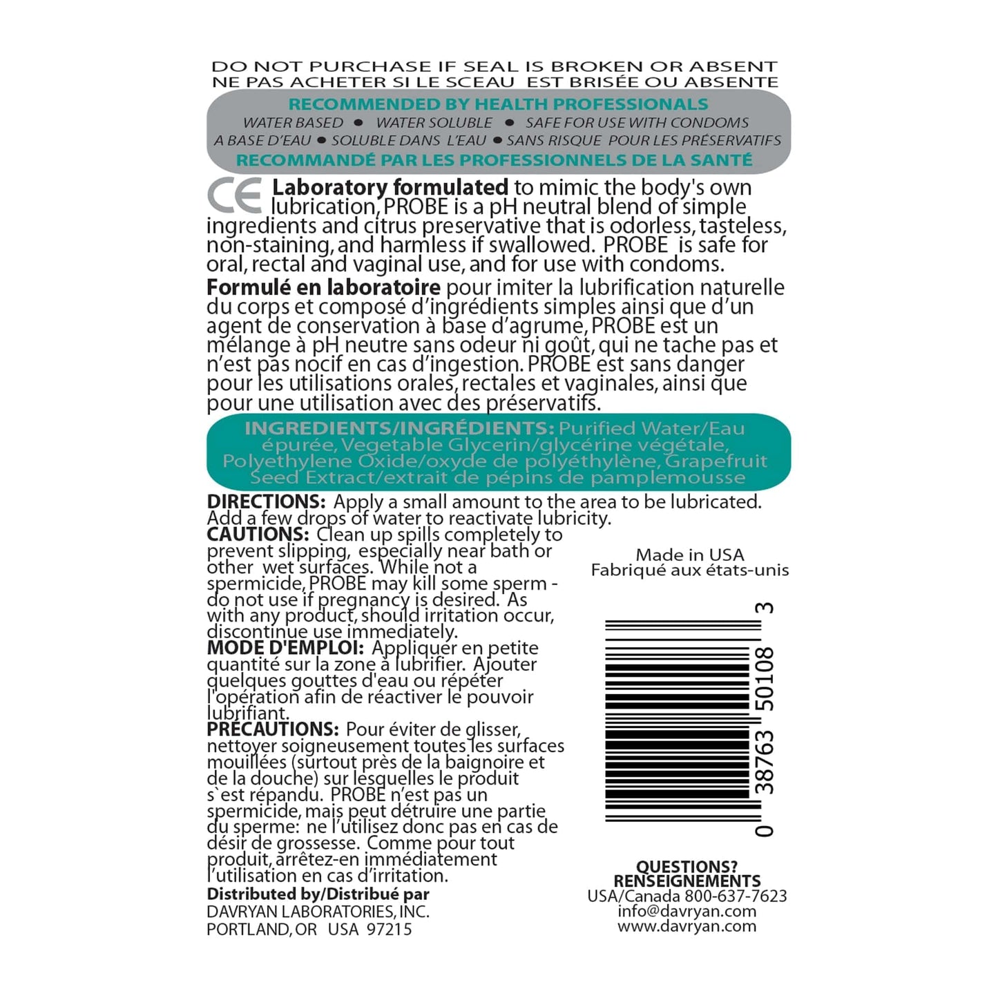 Probe Lubes 8.5oz Probe Silky Light Lubricant 8.5oz