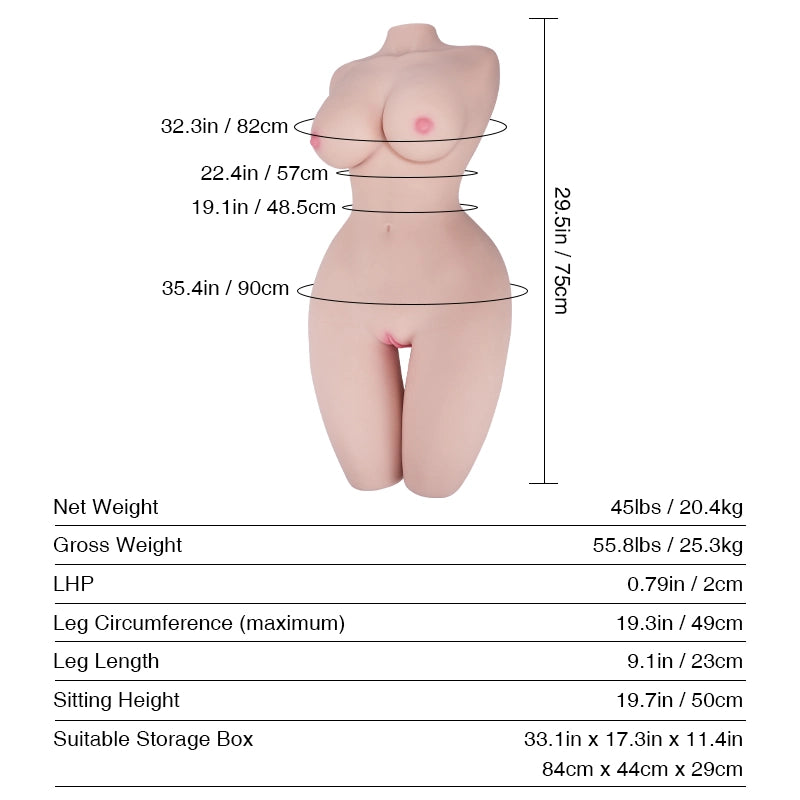 Ruka Momoto 87cm Fair Torso Sex Doll - Tantaly (USA Stock)