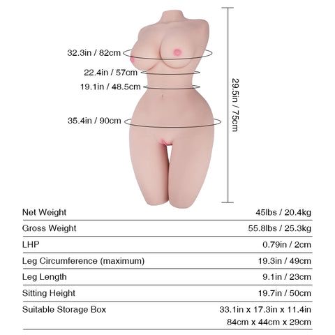 Ruka Momoto 87cm Fair Torso Sex Doll - Tantaly (USA Stock)