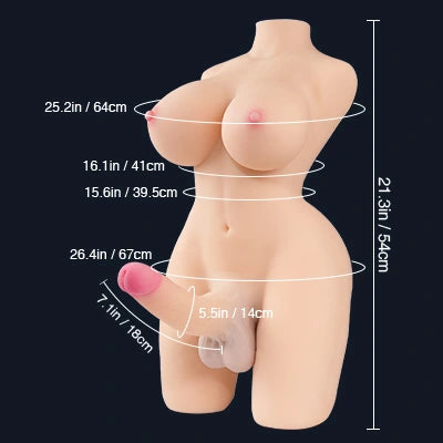 Sarina 64cm Fair Shemale Torso Sex Doll - Tantaly (EU Stock)