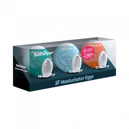 Satisfyer For Him Masturbator Egg 3er Set (Naughty, Savage, Crunchy) Assorted