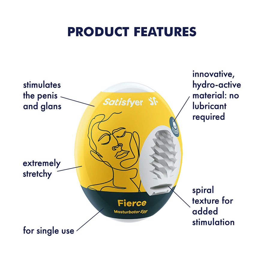 Satisfyer For Him Masturbator Egg Single (Fierce) Yellow