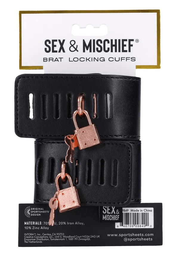 Sex & Mischief BDSM Brat Locking Cuffs