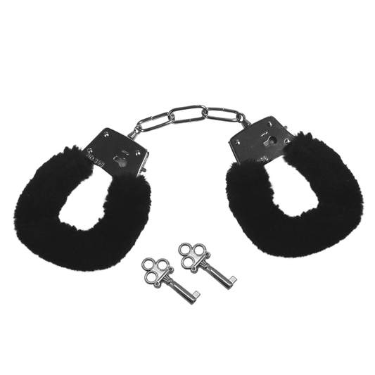 Sex & Mischief BDSM Furry Handcuffs: Black