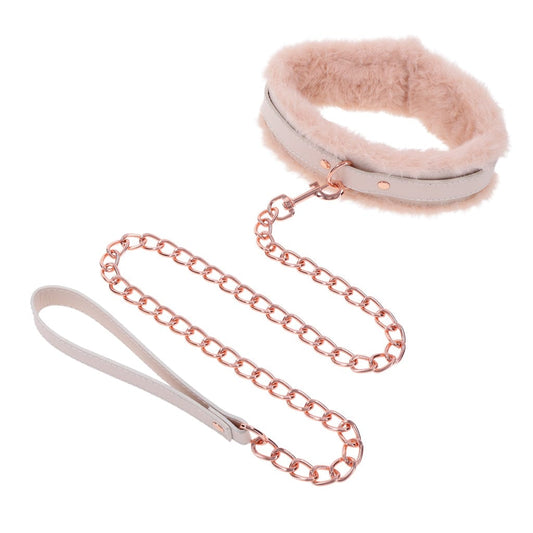 Sex & Mischief BDSM Peaches ‘n CreaMe Fur Collar & Leash