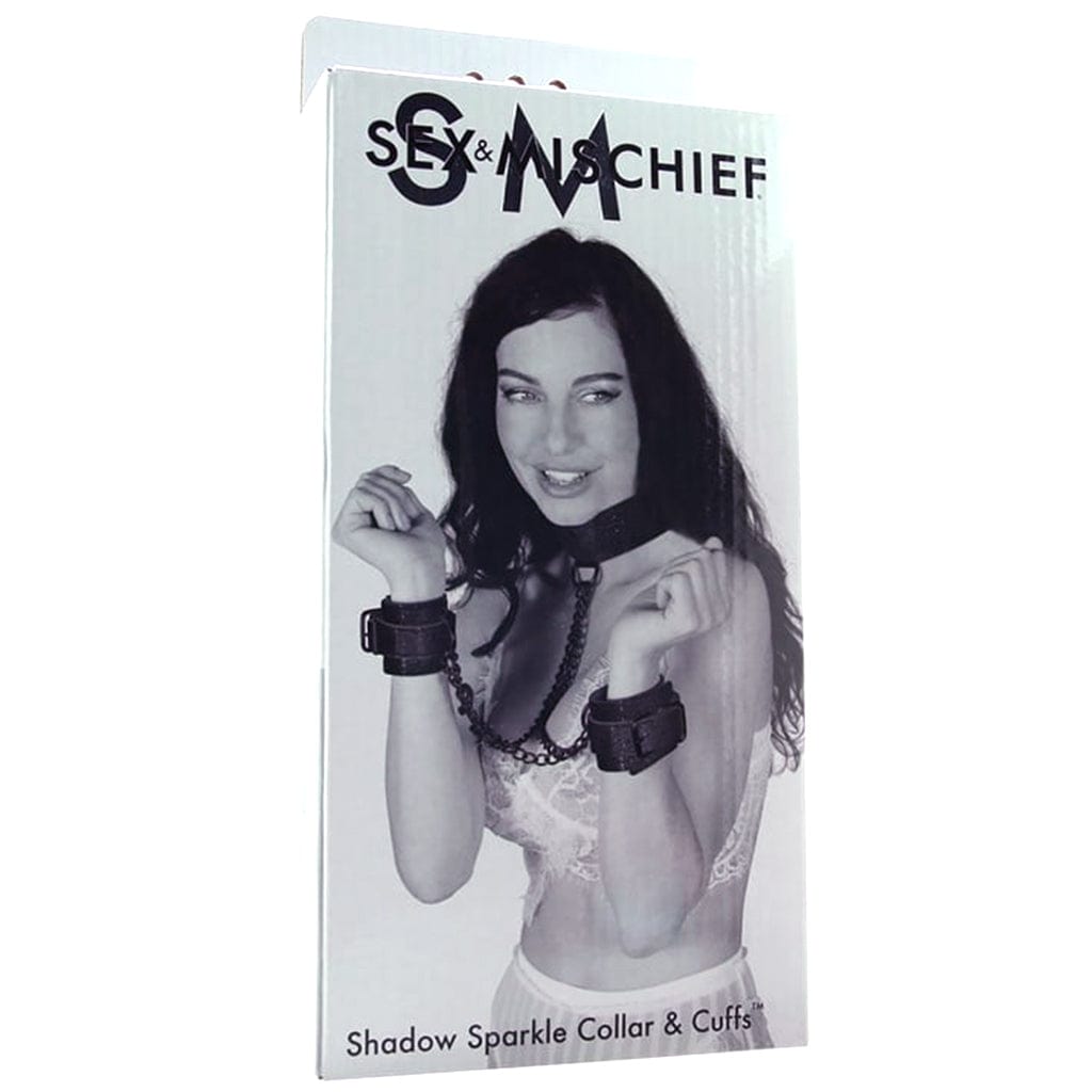 Sex & Mischief BDSM Shadow Sparkle Collar & Cuff Set