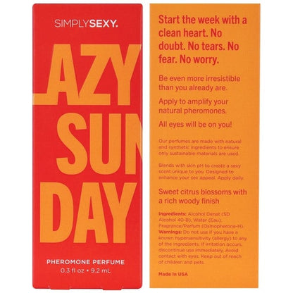 Simply Sexy Lubes LAZY SUNDAY Pheromone Infused Perfume - Lazy Sunday 0.3oz | 9.2mL