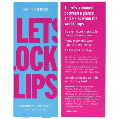 Simply Sexy Lubes LET'S LOCK LIPS Pheromone Infused Perfume - Let's Lock Lips 0.3oz | 9.2mL