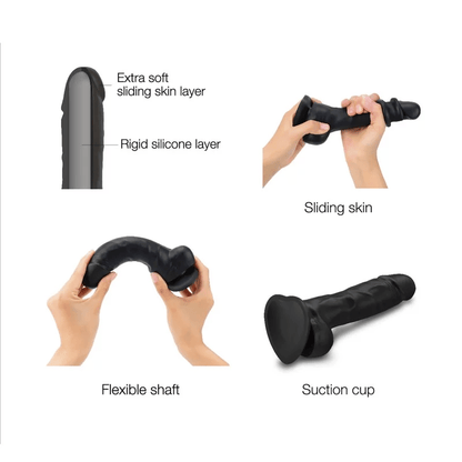 STRAP-ON-ME Dongs & Dildos SLIDING SKIN REALISTIC DILDO BLACK XXL