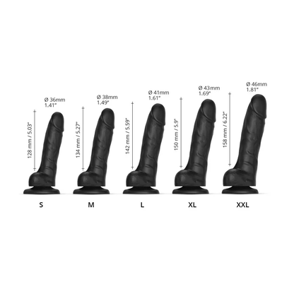 STRAP-ON-ME Dongs & Dildos SLIDING SKIN REALISTIC DILDO BLACK XXL
