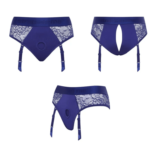 STRAP-ON-ME Strap-Ons & Harnesses HARNESS LINGERIE DIVA - L - NIGHT BLUE