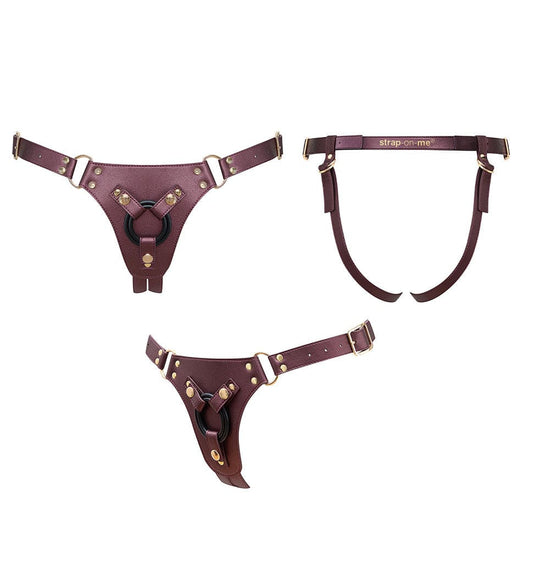 STRAP-ON-ME Strap-Ons & Harnesses HARNESS SIMILI GENEROUS - ONE SIZE - AUBERGINE