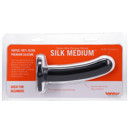Tantus Dongs & Dildos Black Silk Medium Silicone Dildo Black