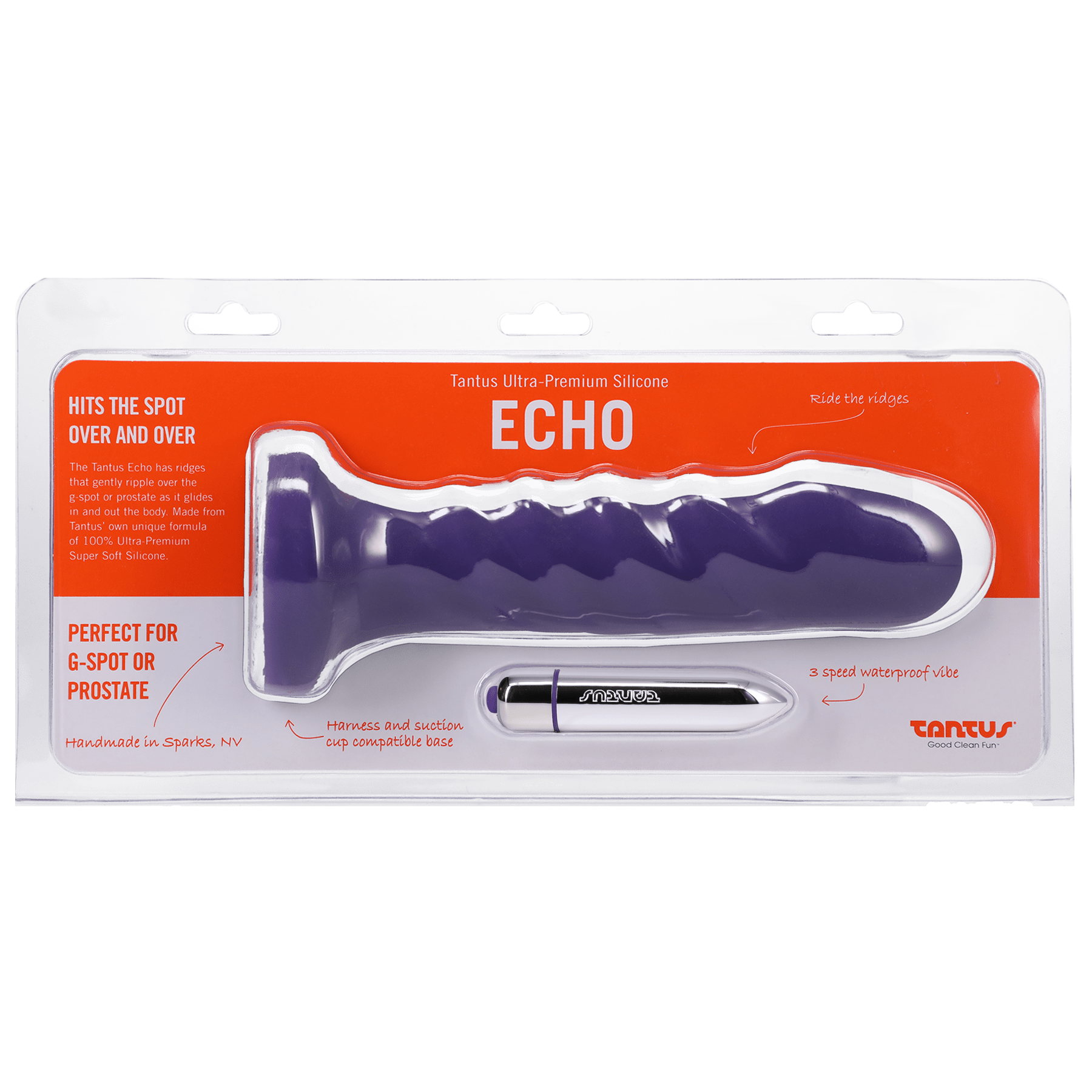 Tantus Dongs & Dildos Midnight Purple Tantus Silicone Echo Silicone Vibrator Midnight Purple